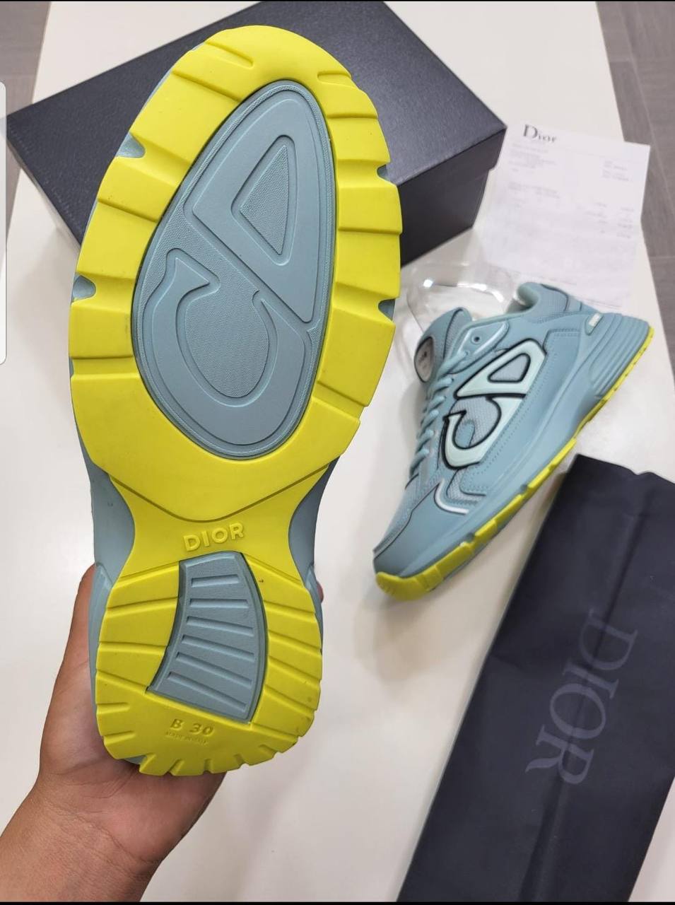 B30 TRAINERS - CREAM / LIME / uk 9&10 Next Day Delivery