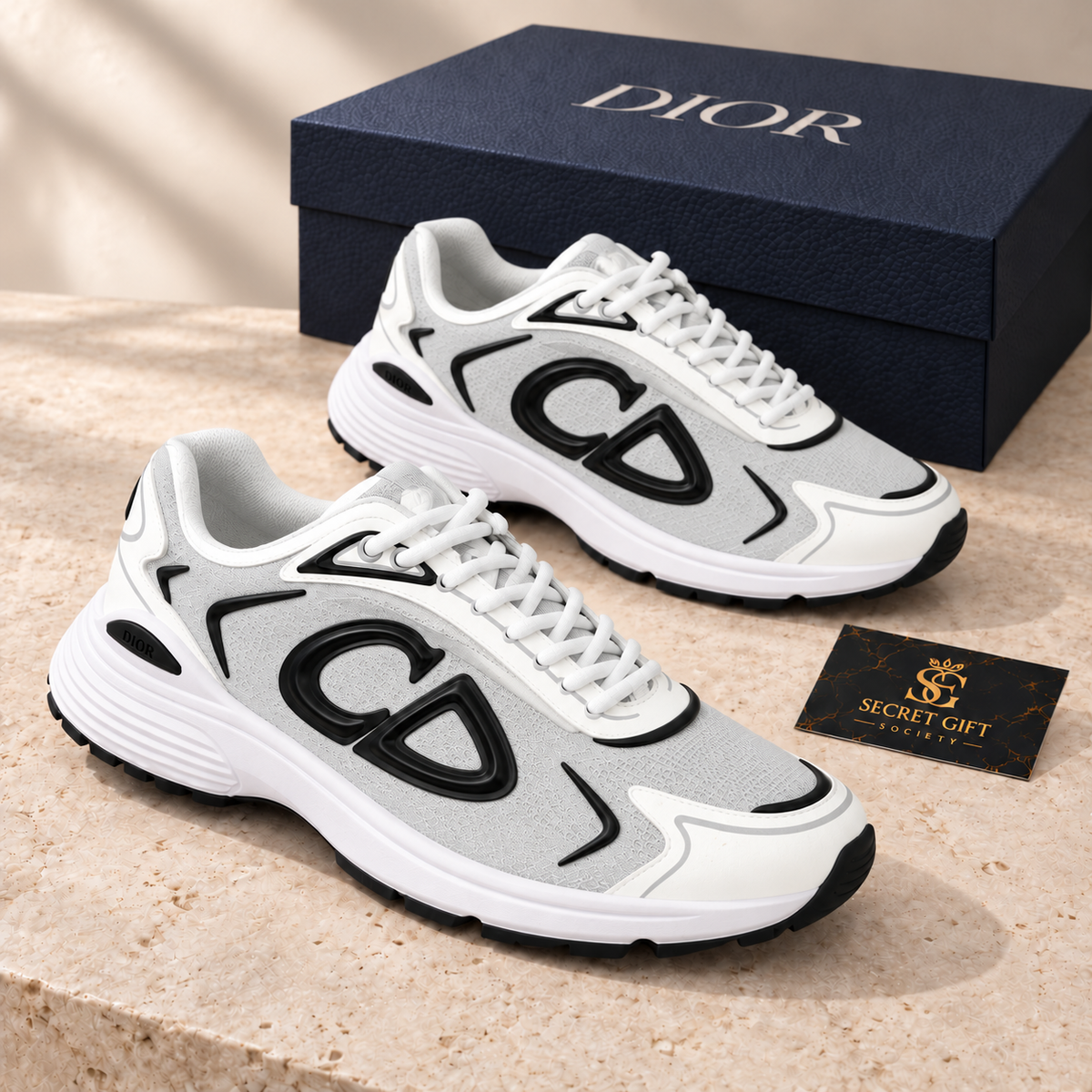 B30 trainers in white frost with Dior shoe box and Secret Gift Society card