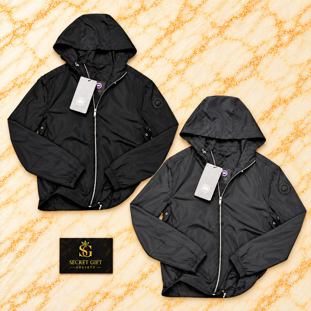 CG DRIFT JACKET: Black, Anthracite colour options on ivory marble. Choose one colour; sold individually.