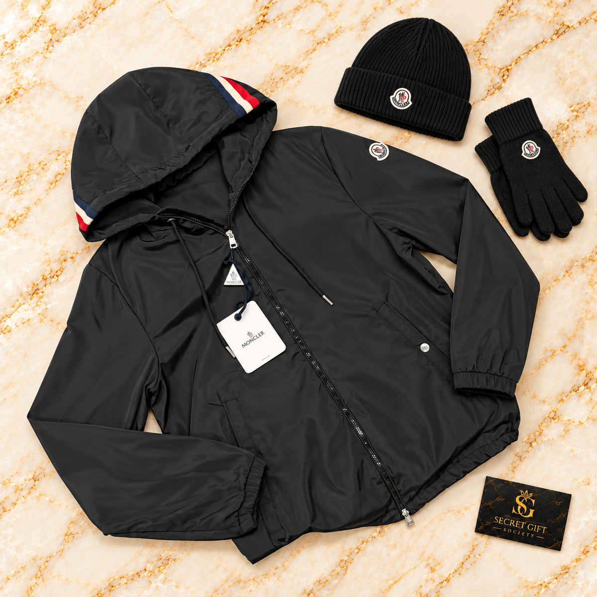 Moncler Grimpeurs jacket — Black. Styling accessories not included.