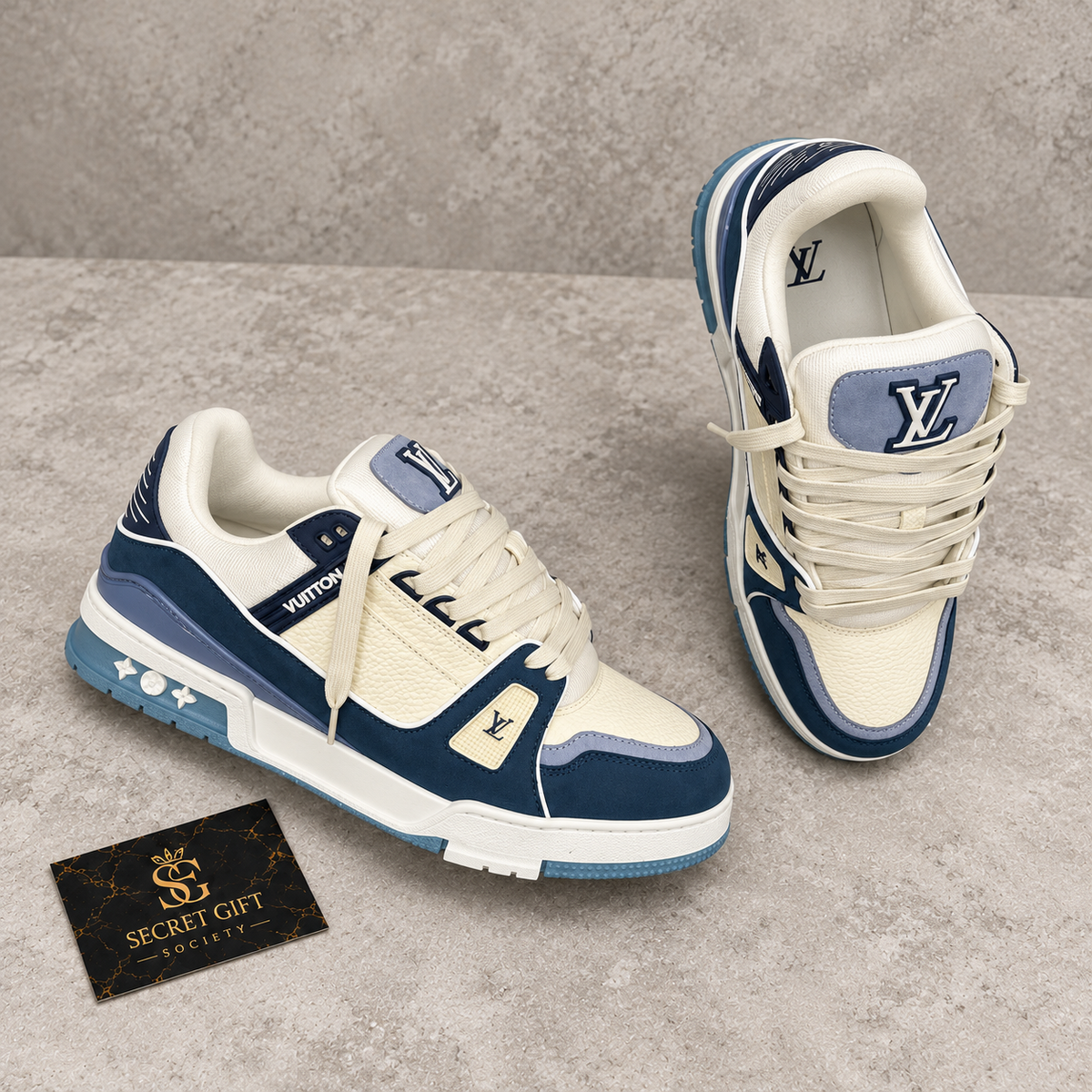 (PRE ORDER) LVE TRAINERS - BLUE / WHITE — Secret Gift Society