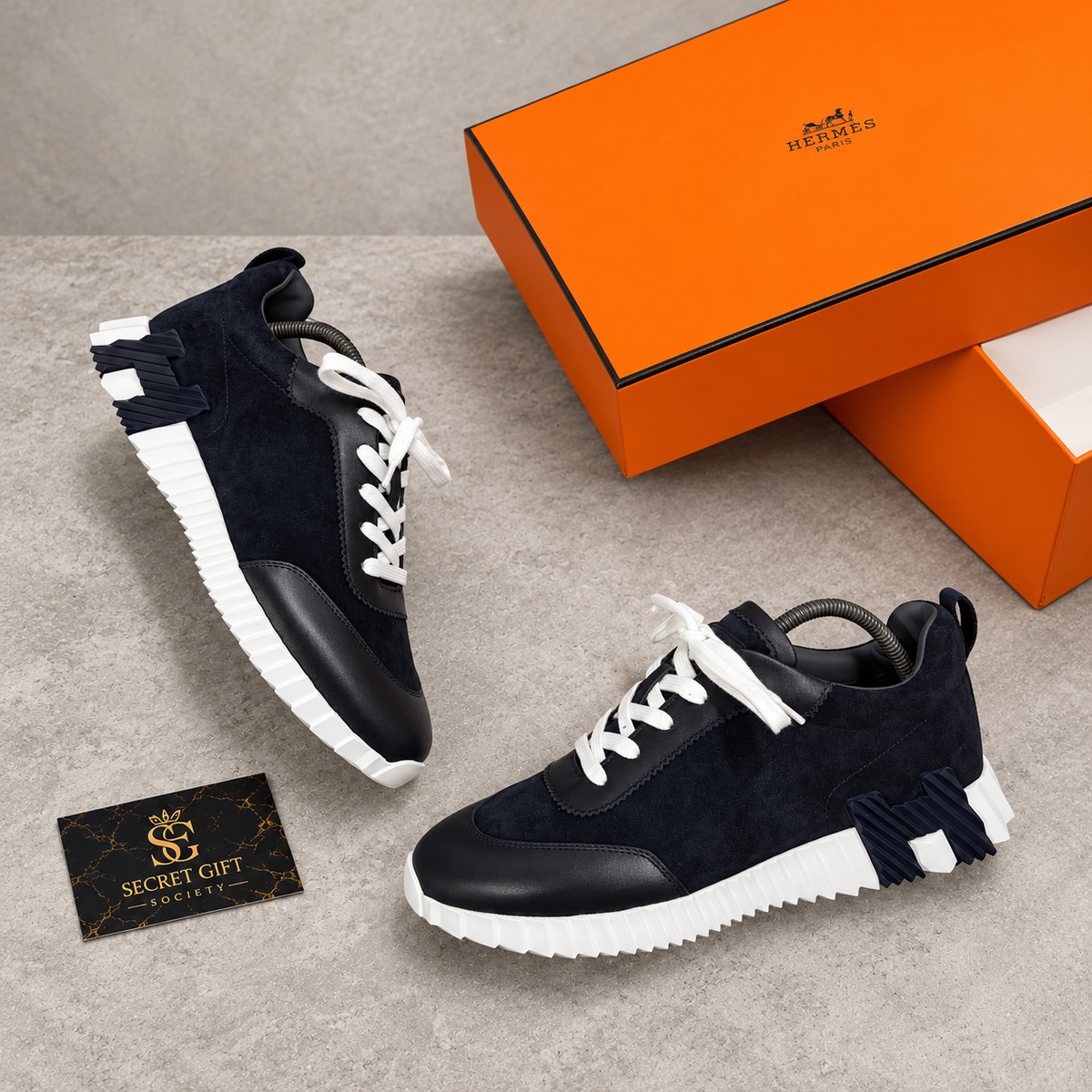 (PRE ORDER) H TRAINER - NAVY SUEDE — Secret Gift Society