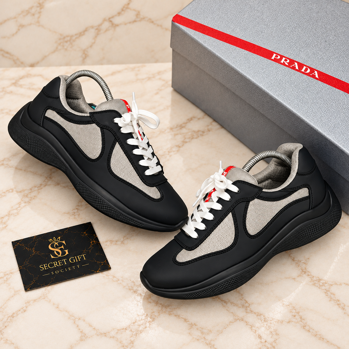 (PRE ORDER) PRADA AMERICAN CUP TRAINER - BLACK — Secret Gift Society