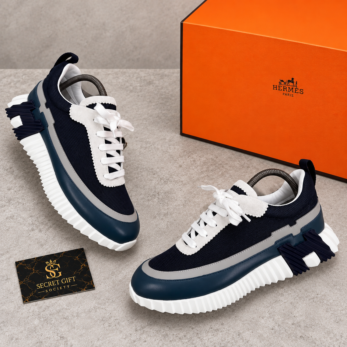 (PRE ORDER) H TRAINERS - BLACK / BLUE — Secret Gift Society