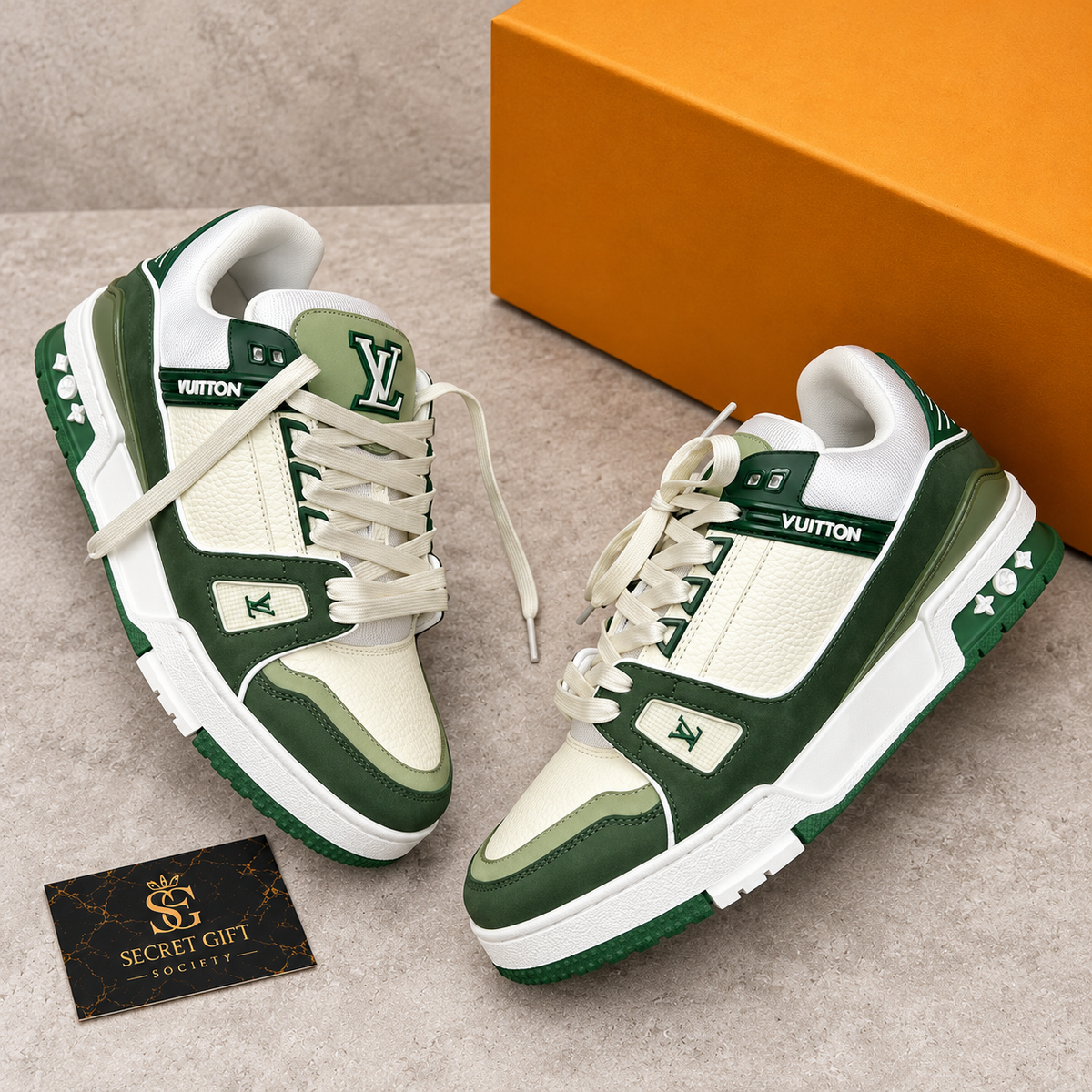 (PRE ORDER) LVE TRAINERS - GREEN / WHITE — Secret Gift Society