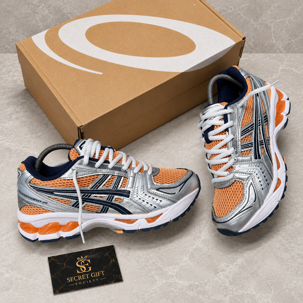 (PRE ORDER) GEL 14 TRAINER - ORANGE / GREY — Secret Gift Society