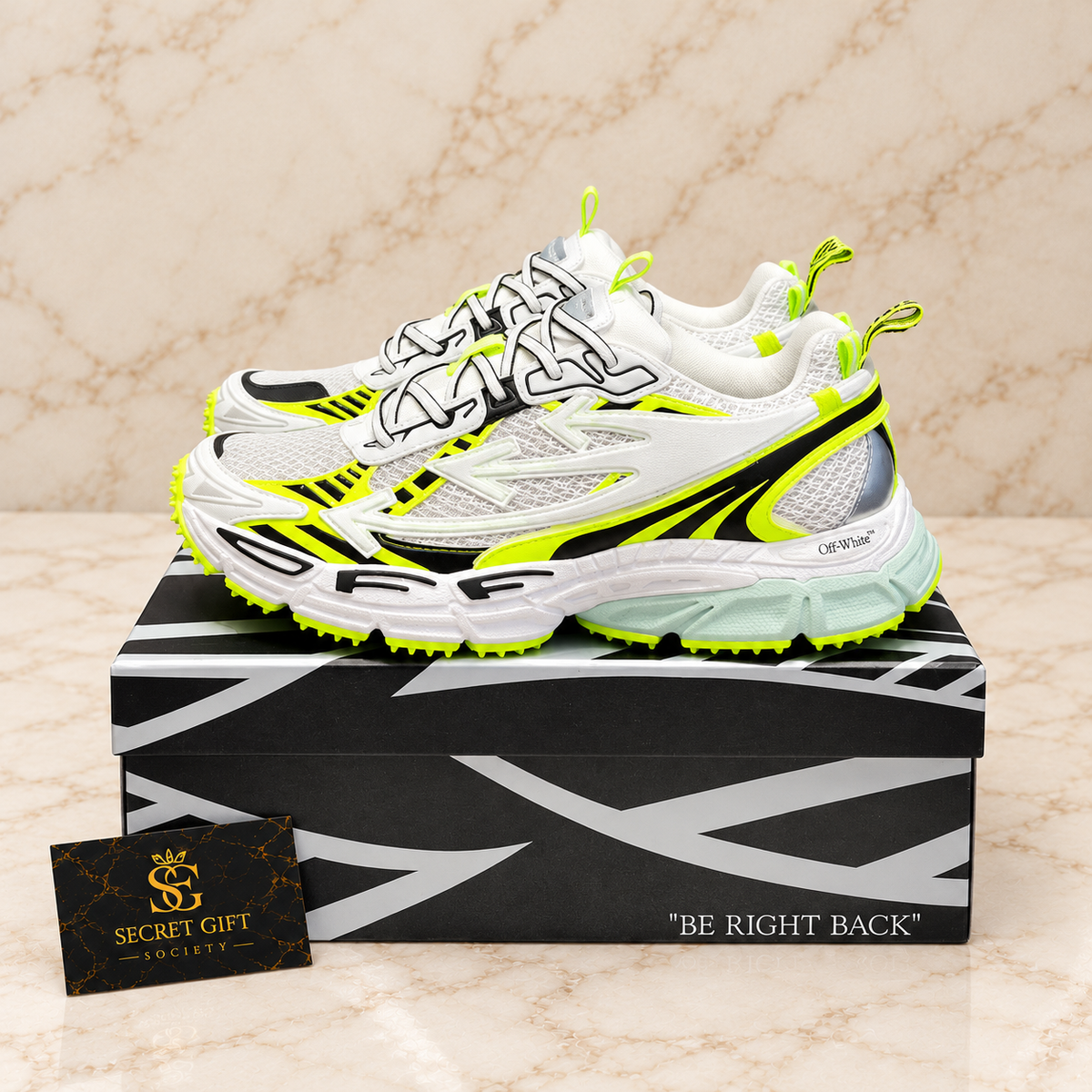 (PRE ORDER) OW TRAINER - WHITE / NEON — Secret Gift Society