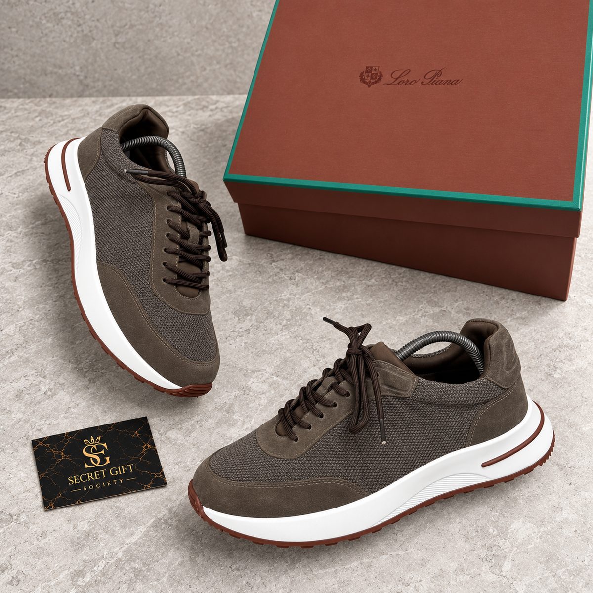 (PRE ORDER) LORO SUEDE RUNNER TRAINER - KHAKI — Secret Gift Society