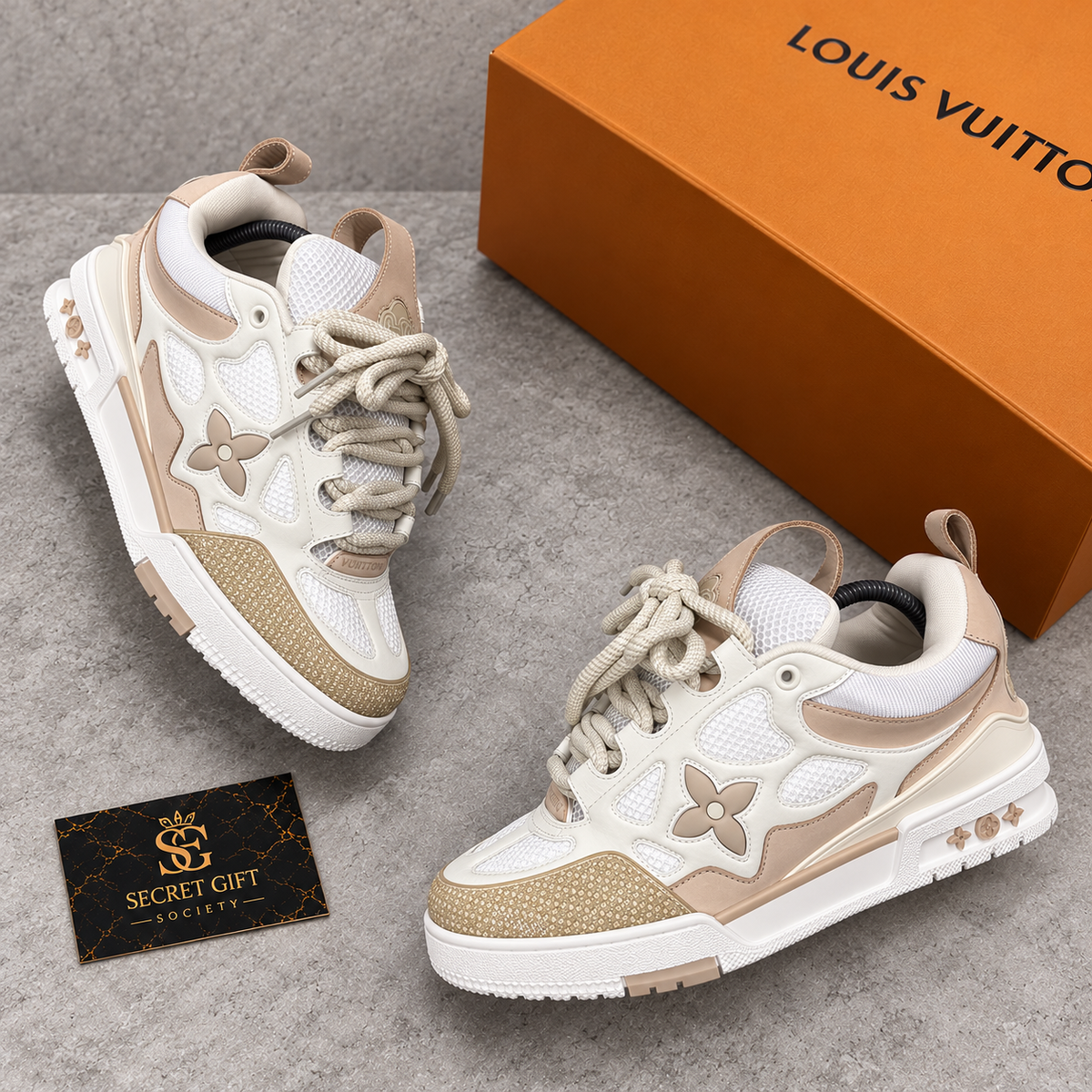 (PRE ORDER) LVE SKATE TRAINERS - BEIGE — Secret Gift Society
