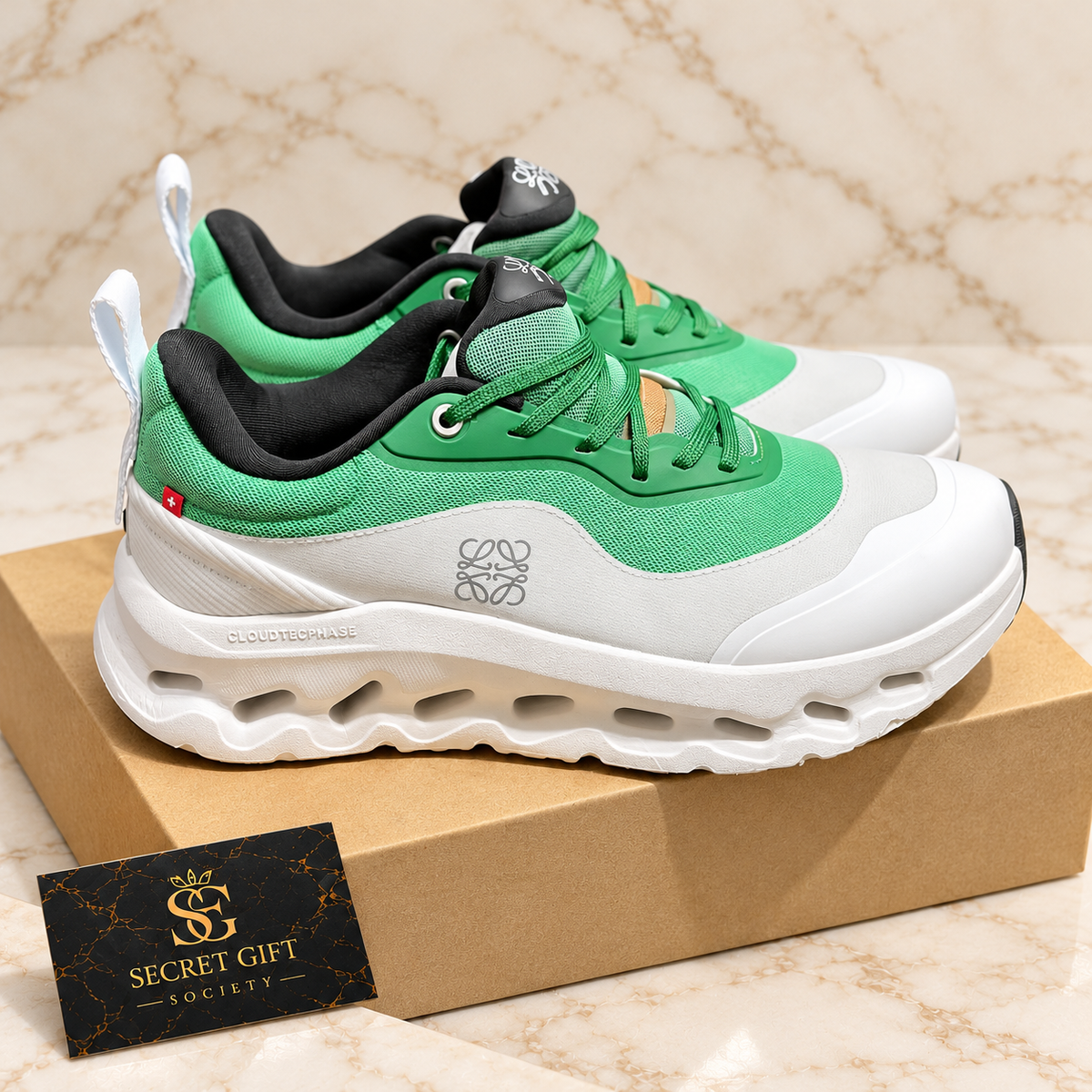 (PRE ORDER) LWE X ON TRAINERS - WHITE / GREEN — Secret Gift Society