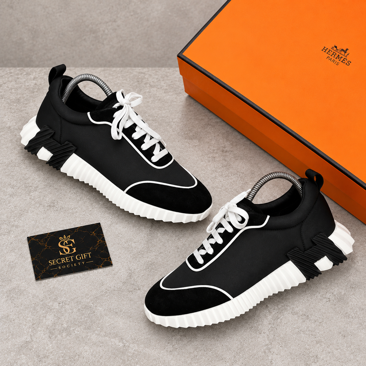 (PRE ORDER) H TRAINERS - BLACK / WHITE — Secret Gift Society